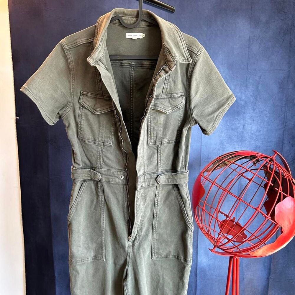 Good-american Women's Khaki and Grey Jumpsuit